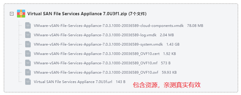 Virtual SAN File Services Appliance 7.0U3f