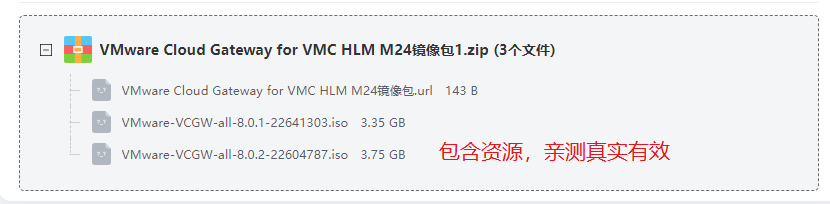 VMware Cloud Gateway for VMC HLM M24镜像包 VMware Cloud Gateway for VMC HLM M24镜像包
