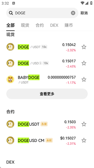 DOGE价格行情走势截图