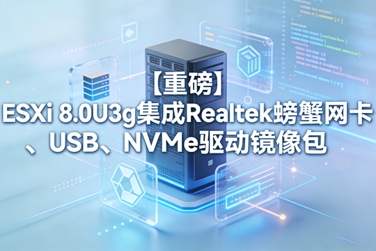 ESXi 8.0U3g集成Realtek网卡驱动镜像包 ESXi 8.0U3g集成Realtek网卡驱动镜像包