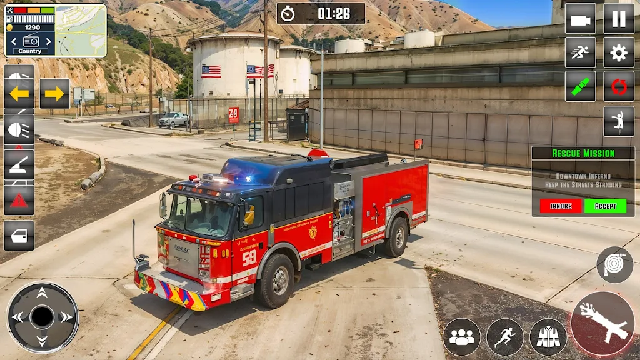 ��������Ԯģ��3D��Ϸ(Fire Truck Rescue Sim 3D Games)
