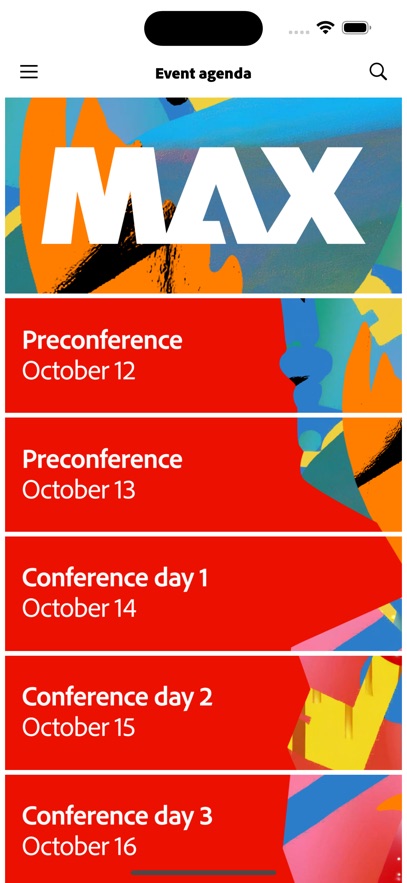 Adobe MAX app