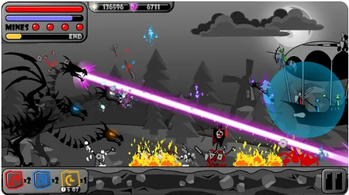 恐龙大战火柴人无限金币无限钻石版(魔龙防御)截图