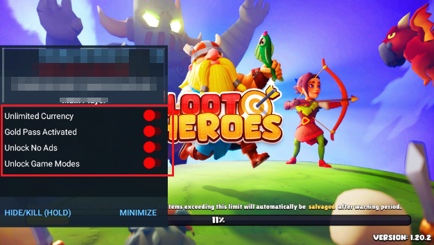 �Ӷ�Ӣ������Mod�˵���(Loot Heroes)