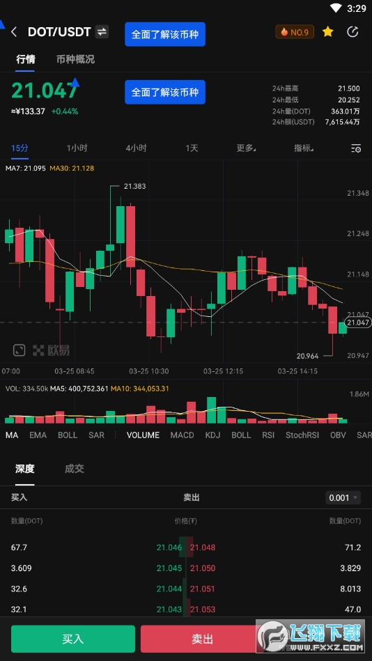 加密货币交易所(okex)截图