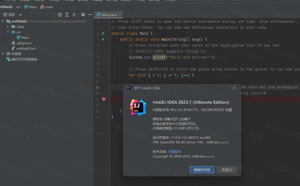 IntelliJ IDEA 2023中文版截圖1