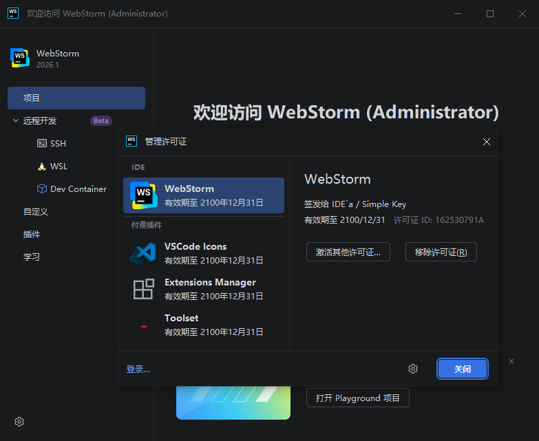JetBrains WebStorm2026中文永久激活版截图3