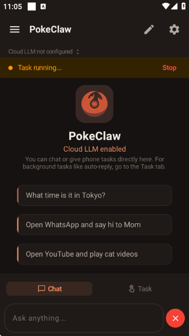 PokeClaw口袋版龙虾截图