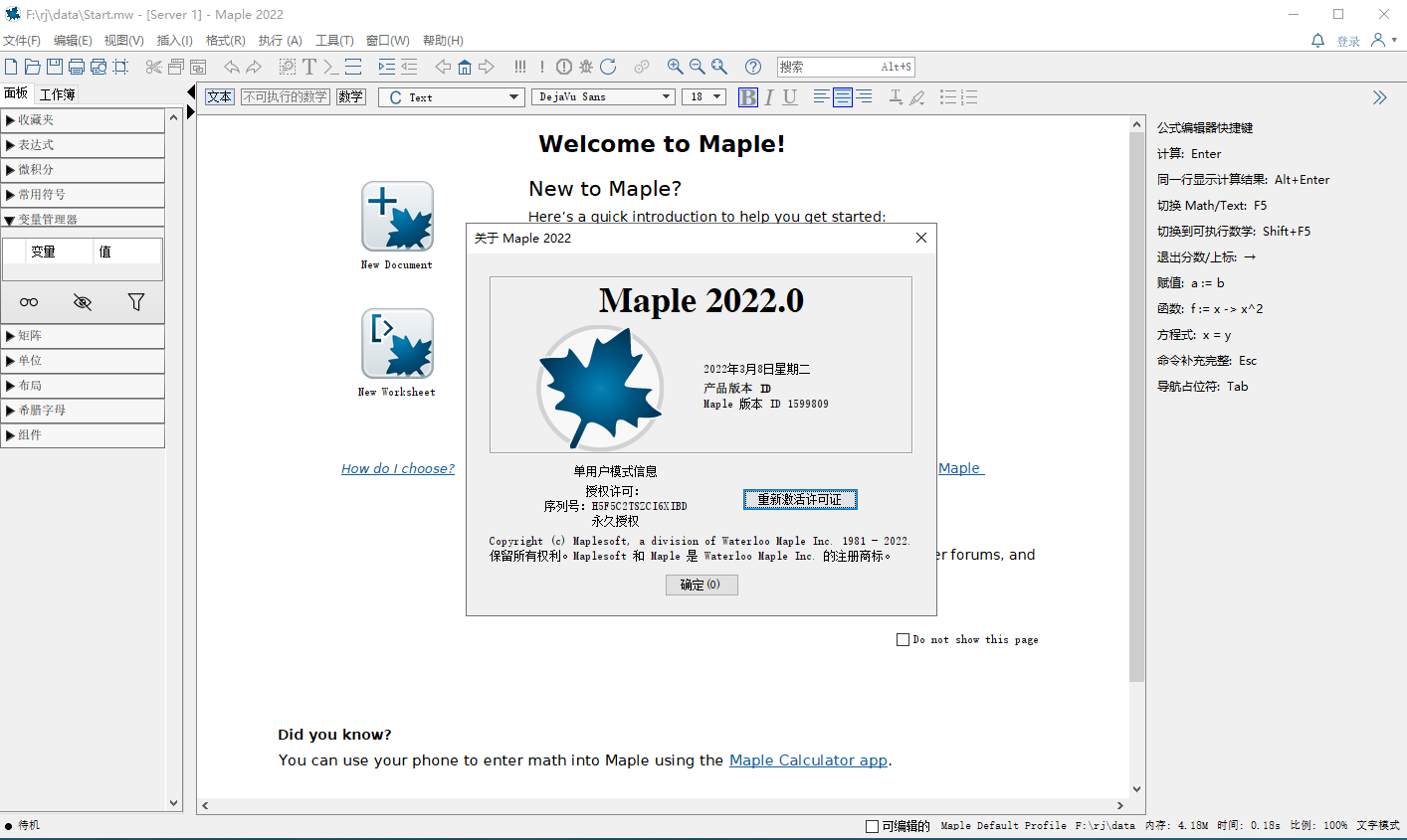Maplesoft Maple 2022中文破解版截图3